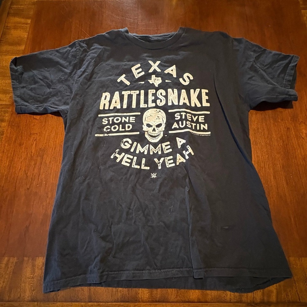 WWE Stone Cold Steve Austin Texas‎ Rattlesnake T-Shirt Black Graphic Tee Men's